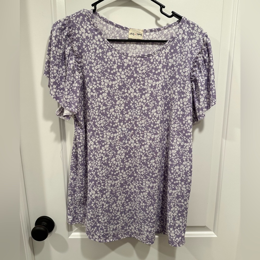 Lovely Melody Lavender Floral Blouse
